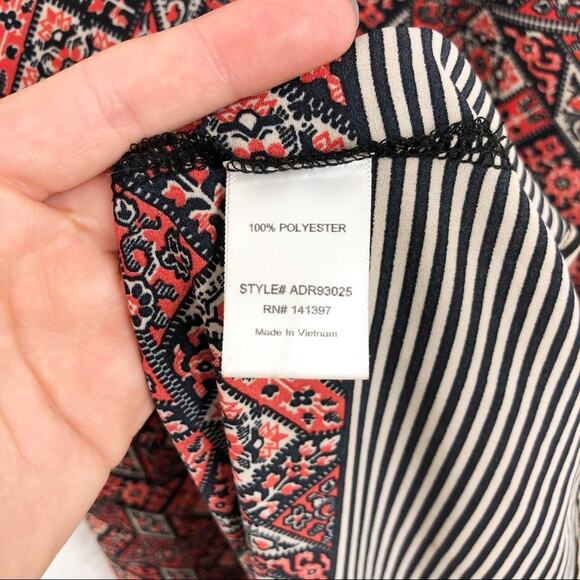 ASTR Geometric Maxi Dress Red Black S - Picture 5 of 7